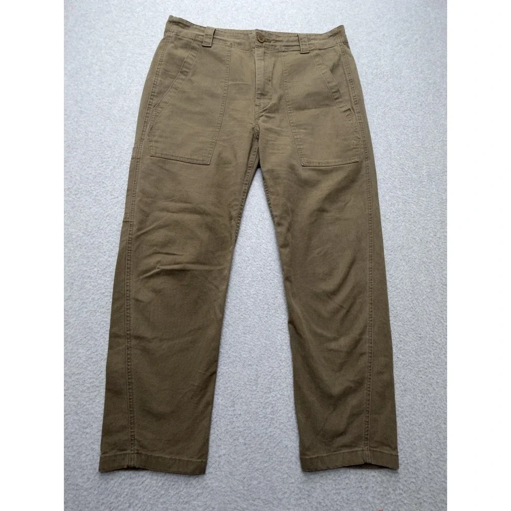 Vince Carpenter Pants Womens 10‎ Green Cropped Straight Leg Stretch Twill Casual